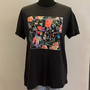 RUN DMC floral logo t-shirt, women’s size L, black short sleeve​